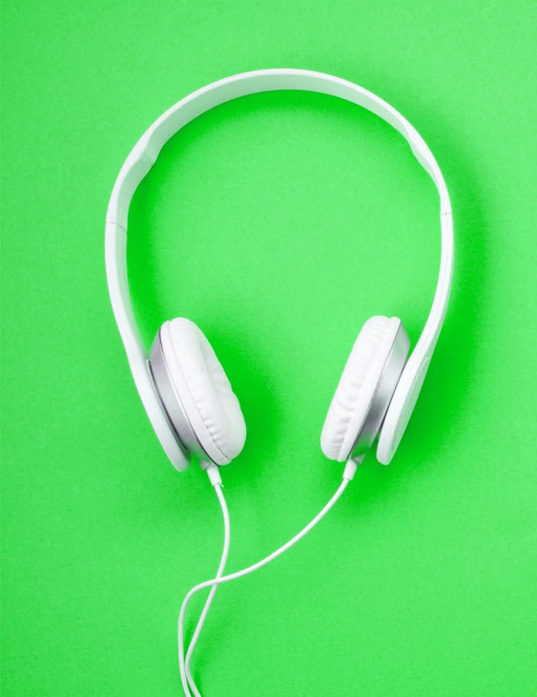 casque - podcast - audio - vert