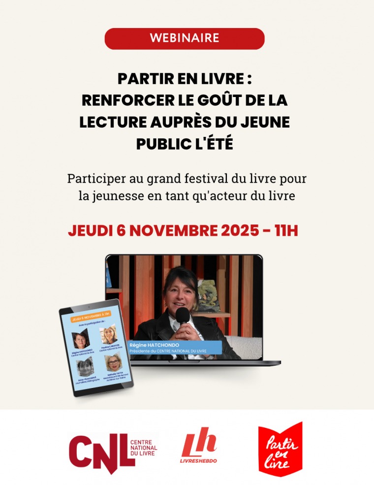 Webinaire Partir en livre - jeudi 6 novembre 2025 à 11h