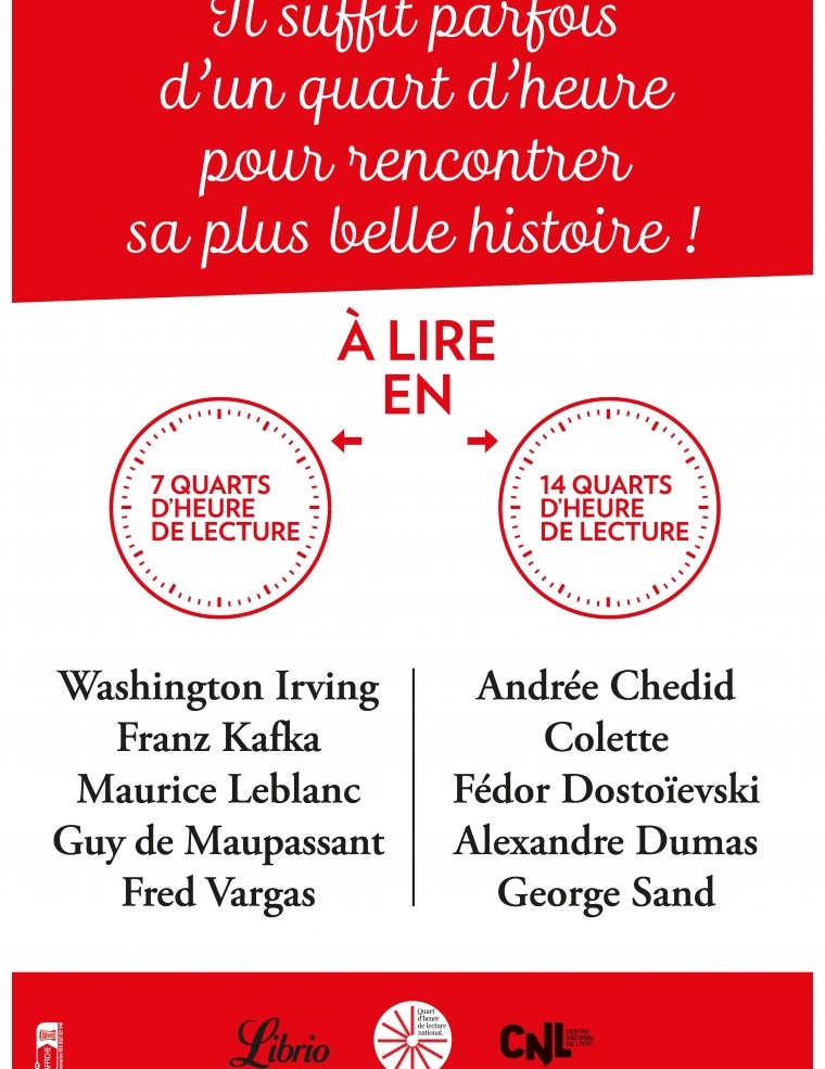Affiche Quart d'heure de lecture Librio x CNL