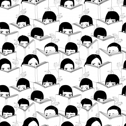 Noir et blanc-dessin lecteurs
