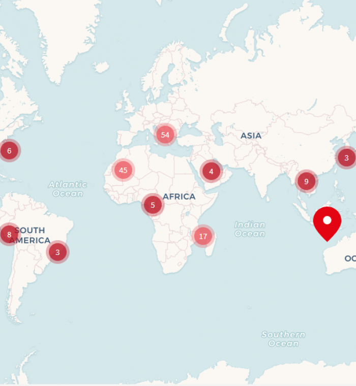 Carte librairies francophones