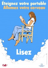 Affiche Eteignez votre portable, allumez votre cerveau, lisez par Zep