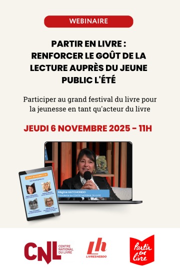 Webinaire Partir en livre - jeudi 6 novembre 2025 à 11h